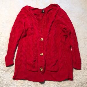 Agnes and Dora chunky red Boyfriend Cardigan xl